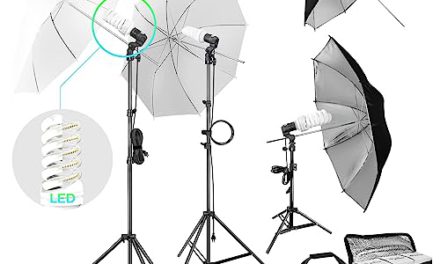 “Enhance Your Studio: Powerful 900W LED Lighting Kit for Umbrella Reflectors with Carry Bag”