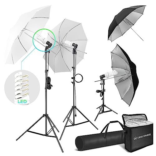 “Enhance Your Studio: Powerful 900W LED Lighting Kit for Umbrella Reflectors with Carry Bag”