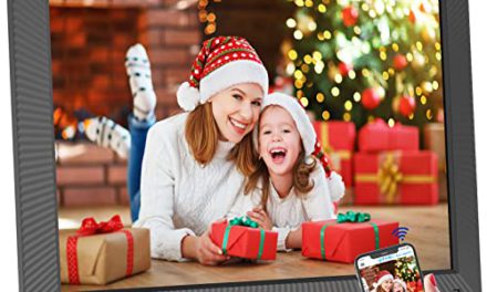 “Share Photos Instantly: Dual-WiFi 19″ Photo Frame with Motion Sensor”