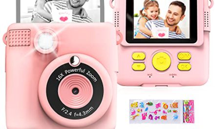 Capture Memories Instantly – GKTZ HD Print Camera – Perfect Gift for Kids – Portable Toy with Paper, Pens & 32GB Card – Pink