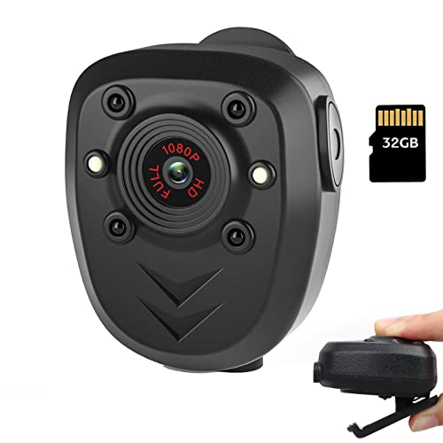 Capture Every Moment: Iseason Mini Body Cam – HD1080P, Night Vision, 32GB Memory Card