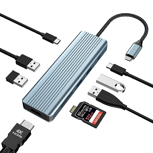 Powerful 9-in-1 USB C Hub: 4K HDMI, High-Speed USB, PD Charging – Boost Your Device!