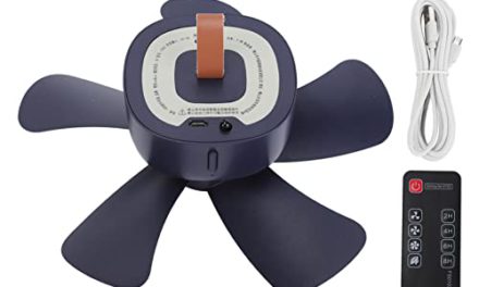 Portable USB Ceiling Fan with Remote Control for Camping