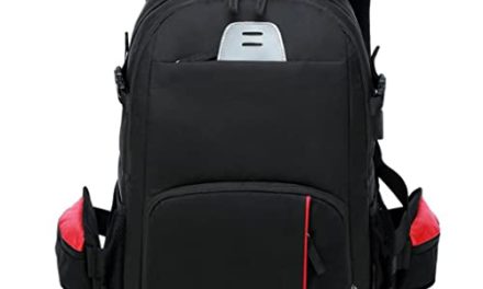 Secure & Stylish: Red Nylon SLR Backpack for Pro Photography