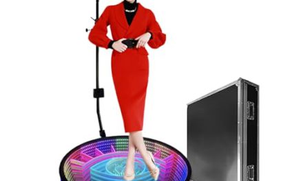 Capture Memories: Portable 360° Selfie Booth with Slow Motion Camera, RGB Ring Light