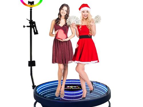 360° Photo Booth: Remote-Controlled, Tempered Glass, Captivating Ring Light