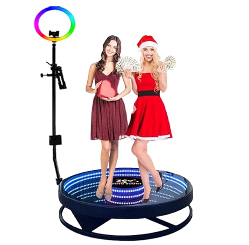 360° Photo Booth: Remote-Controlled, Tempered Glass, Captivating Ring Light