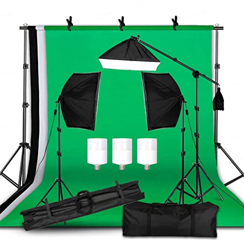 Capture Perfect Moments: ZSEDP Photography Kit – 2x2M Backgrounds & Softbox Lights