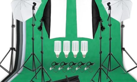 Capture Stunning Moments: GADEN Studio Kit with LED Softbox, Umbrella Lighting, Colorful Backdrops, and 20W Corn Light