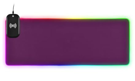 Indulge in Luxurious Purple: Wireless Charging Gaming Desk Mat – RGB, XL Size!