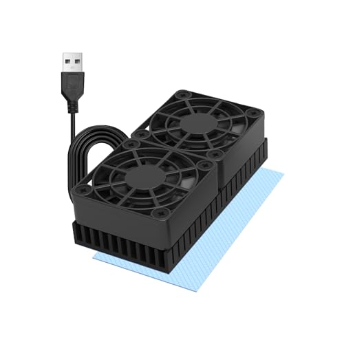 Silent & Efficient 40mmx2 USB Fan with Heat Sink for Graphics Cards, Router, HDD & More