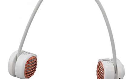 Portable USB Neck Fan: Dual Fans, Adjustable Airflow for Office – White