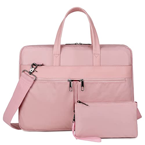 Stylish Pink Laptop Tote: Waterproof Women’s Briefcase