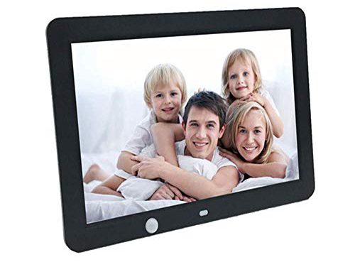 Enhance Memories: 12″ HD Digital Picture Frame with Calendar, Alarm Clock, and Remote Control