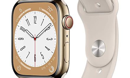 Revamped Apple Watch 8: Gold Stainless Steel, Starlight Sport Band. Grab Yours Now!