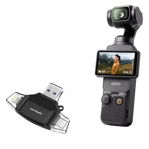 Compact USB Card Reader for DJI Osmo Pocket 3 – BoxWave Boosts Compatibility – Jet Black