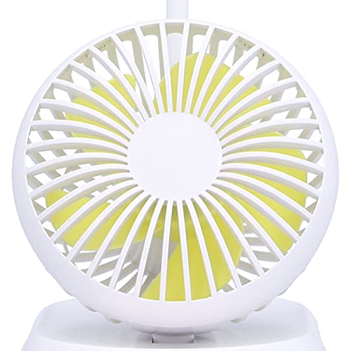 Portable USB Table Lamp Fan: Silent, Long Battery Life, White – Ideal for Bedroom, Dorm, Office