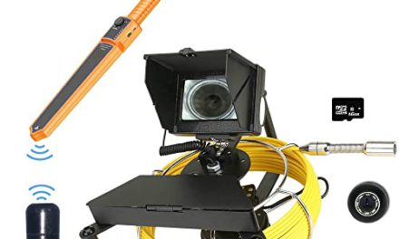 Powerful Sewer Camera: 16GB DVR, 512HZ Pipe Locator, Industrial Monitor, Detachable Snake Camera – Black 40m