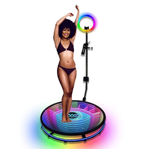 Party Magic: 360 Glass Photo Booth with LED Fill Light & Auto Spin