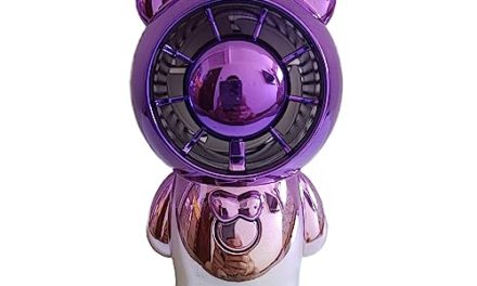 Colorful Mini Fan: Electroplated Cartoon Bear Edition