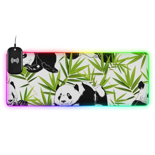 Powerful Panda XL RGB Mouse Pad: Charge Your Phone, Game in Style