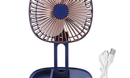 Blue USB Desktop Fan: Portable, Powerful, and Quiet