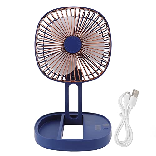 Blue USB Desktop Fan: Portable, Powerful, and Quiet
