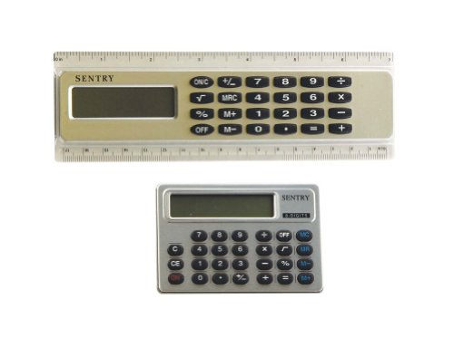 Grab Your Silver Sentry Calculators 2-Pack: Ruler, Credit Card Styles!