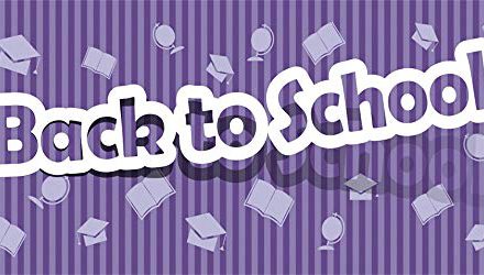 Back to School: Vibrant Books & Striped Background