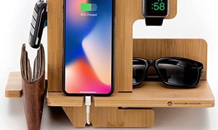 Wood Docking Station Nightstand Organizer with Key Holder, Wallet Stand, and Watch Gift for Men