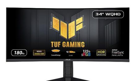 Immerse in Gaming Bliss: ASUS TUF 34″ Curved Monitor – 180Hz, 1ms, QHD