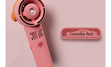 Compact USB Handheld Fan – Spray, Three-Speed – Perfect for Students, Office, Travel (Camellia Red)