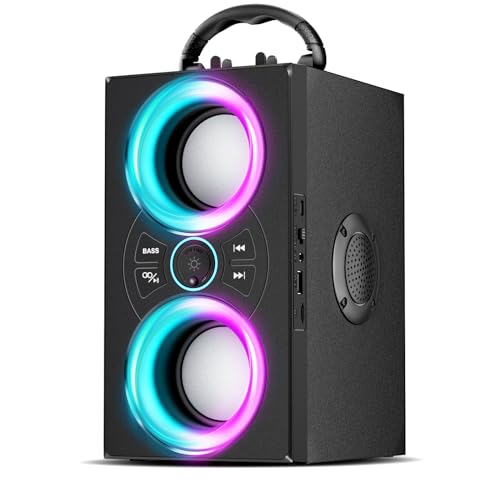 Powerful DINDIN Bluetooth Speaker: Pumping Bass, Party Lights