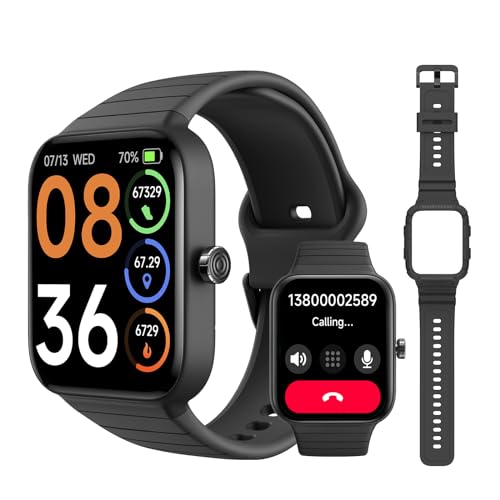 Enhanced SKG Smartwatch: Answer Calls, Alexa, Heart Rate Monitor, IP68 – V7 Cyber Black