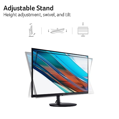Immersive Acer SH242Y: Ultra-Thin FHD Monitor with FreeSync, 100Hz Refresh Rate, Adjustable Stand, and Built-in Speakers