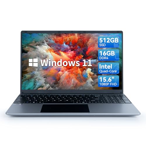 Powerful Maypug Laptop: FHD 1080P IPS Display, 16GB RAM, 512GB SSD, Windows 11, Intel Celeron N5095