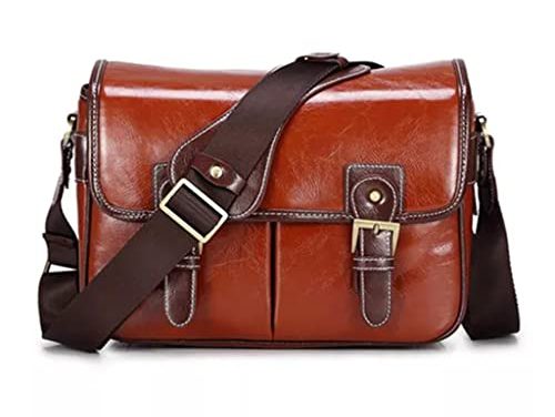 Stylish Retro PU Leather Camera Bag for DSLR (Color: D, Size: 30 * 13 * 21cm)