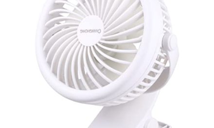 Portable USB Mini Fan for Office – Silent, Battery Operated & Clip-On