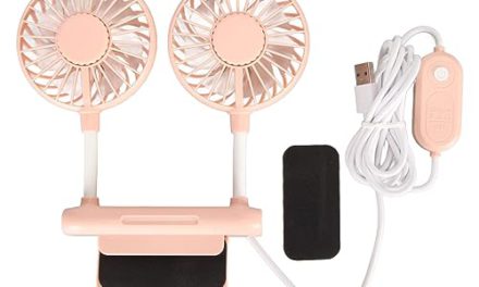 Powerful Clip-On Computer Fan: Stay Cool with Dual Fan Heads, USB-Powered Cooling for Monitor, Laptop – Pink