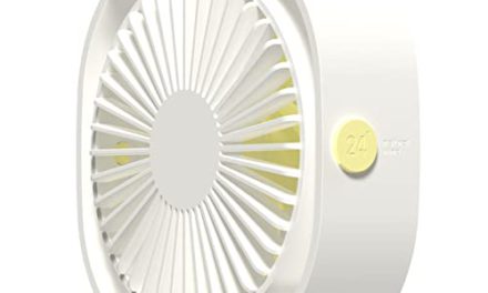 Super Quiet USB Portable Fan, Turbo Speeds, 360° Rotation for Home, Office, Car