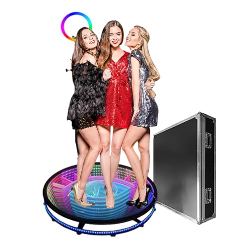 360 Degree Glass Photo Booth: Portable, Adjustable, Multi-Color, Perfect for Parties, Weddings, and Live Broadcasts