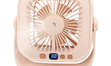 Portable Pink Desktop Mist Fan – Rechargeable Office/Camping Cooling