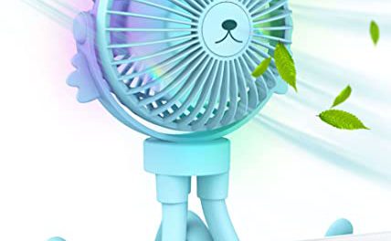 Portable Blue FANimal Flexi-Fan: Speedy, Rotatable, & Battery-Powered