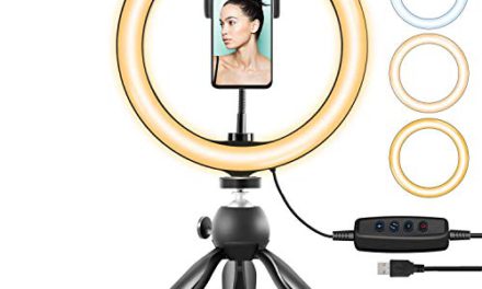 Glow Up with 10″ Dimmable Ring Light & Tripod