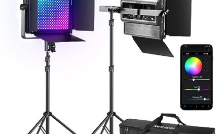 Enhance Your Videos: NEEWER 2-Pack RGB1200 LED Lights – Control, Stand, Bag, 22000Lux, 18 Effects