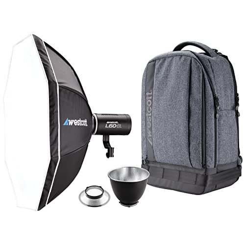 Ultimate Lighting Kit: Westcott L60-B Backpack with Octa-S, 9 FX Modes, 97+ CRI, 98+ TLC, 15k Lux