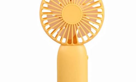 Cooling Breeze on the Go! USB Rechargeable Mini Fan – Silent, Vibrant Yellow