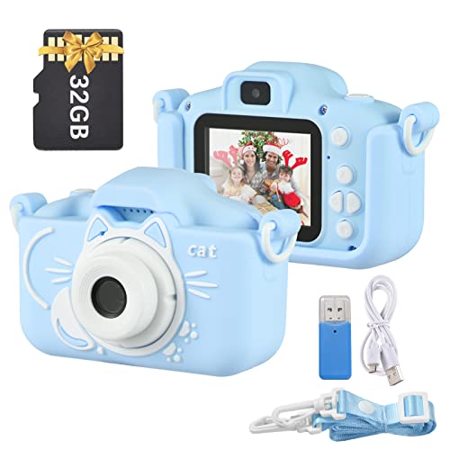 Capture Joy: X8 Mini Camera for Kids – 1080P Video, 20MP Dual Lens, 2.0″ IPS Screen, Built-in Battery, Cute Frames, Exciting Games, 32GB Memory Card
