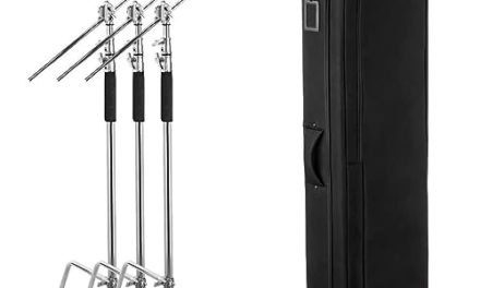 Ultimate Lighting Kit: Flashpoint 10′ Century Stand Trio with Chrome Finish, Rolling Bag, and Versatile Accessories