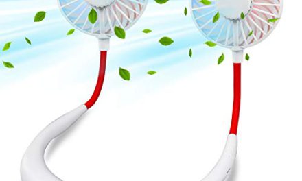 Stay Cool Anywhere with USB Neck Fan – Hands-Free, Portable, Rechargeable – White